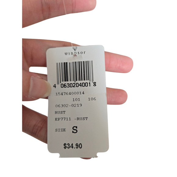 Windsor red and cream patterned open front flowy pants, size small - Picture 4 of 6